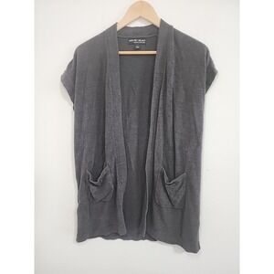 Barefoot Dreams Women's Small Cozychic Gray Open Knit Short‎ Sleeve Cardigan